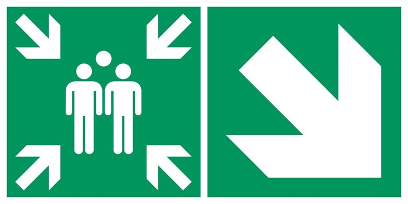 نقطة التجمع: سهم مائل إلى اليمين وإلى الأسفل - رمز تصويري