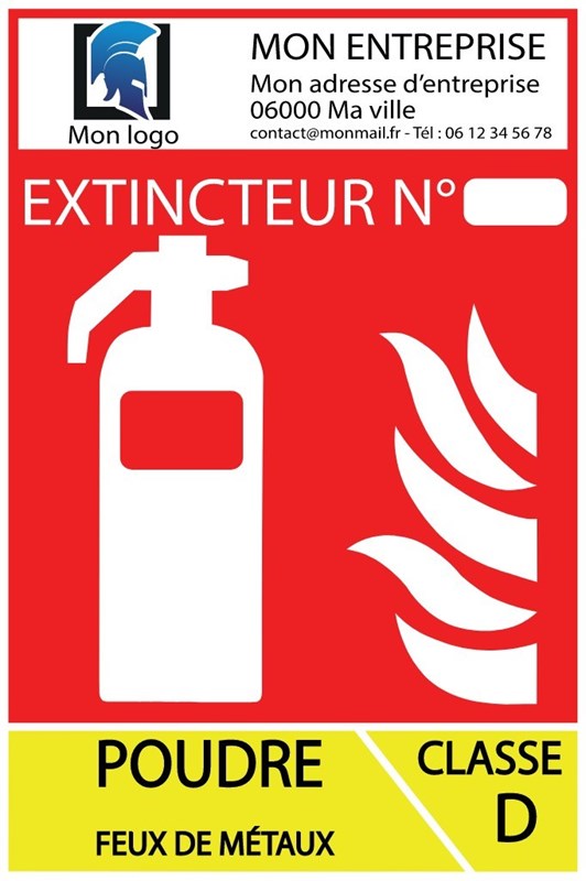 Extincteur type D personnalisable