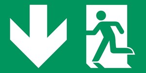 Sortie de secours flèche gauche bas - Pictogramme