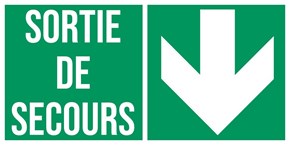 Sortie de secours flèche bas