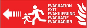 Evacuation incendie camping gauche - Pictogramme