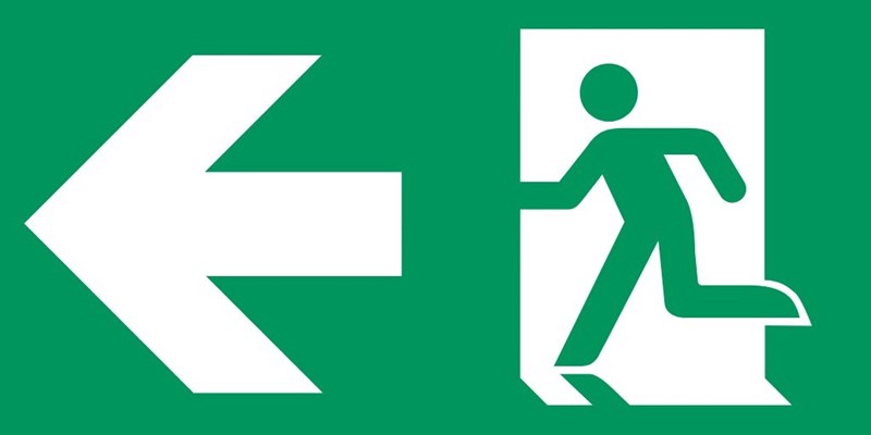 Sortie de secours flèche gauche - Pictogramme
