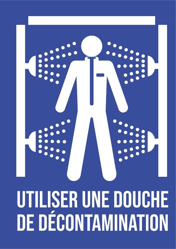 Utiliser une douche de décontamination - Pictogramme