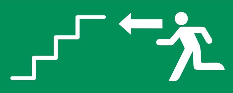 Escalier haut gauche - Pictogramme