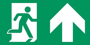 Sortie de secours flèche droite haut - Pictogramme