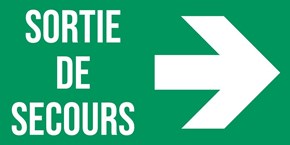 Emergency exit—right arrow