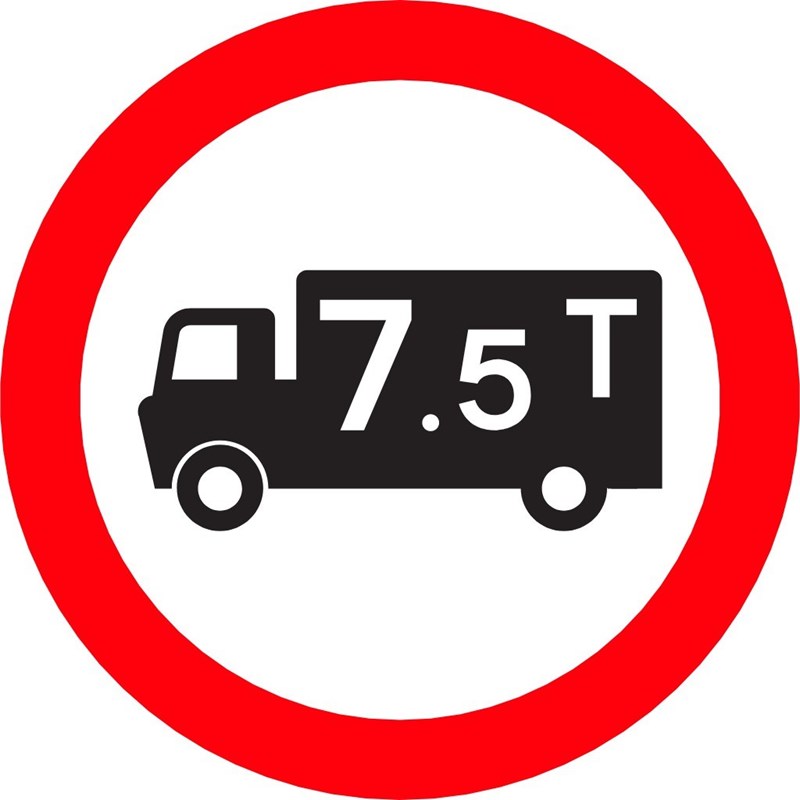 Interdit aux poids lourds de plus de 7,5 t