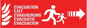 Evacuation incendie camping droite - Pictogramme