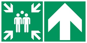 Point de rassemblement flèche droite haut - Pictogramme