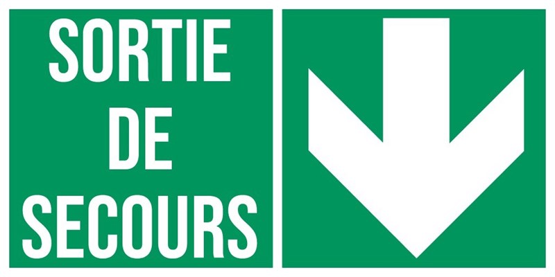 Sortie de secours flèche bas