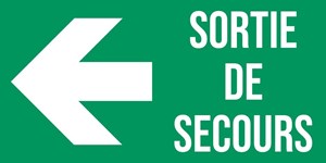 Sortie de secours flèche gauche