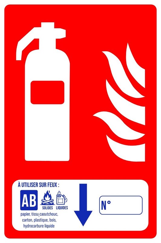 Extincteur type AB, avec flèche