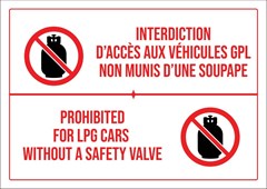 Interdit aux vehicules GPL sans soupape