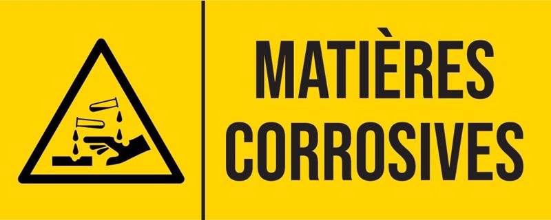 Matières corrosives - Pictogramme