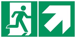 Sortie de secours flèche droite haut - Pictogramme
