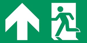 Sortie de secours flèche gauche haut - Pictogramme