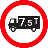 Interdit aux poids lourds de plus de 7,5 t