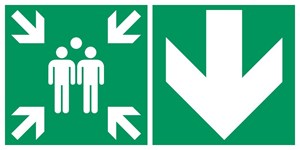 Point de rassemblement flèche droite bas - Pictogramme
