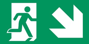 Sortie de secours flèche droite bas - Pictogramme