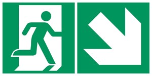 Sortie de secours flèche droite bas - Pictogramme