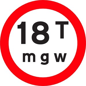 Interdit aux poids lourds de plus de 18 t