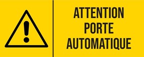 Attention porte automatique - Pictogramme