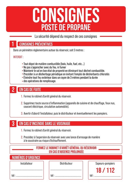 Consigne propane