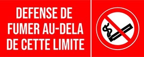 Défense de fumer au-delà de cette limite - Pictogramme