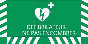 Défibrillateur ne pas encombrer - Au sol