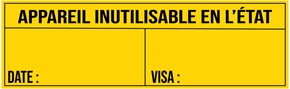 Étiquette Inutilisable en l'état