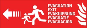 Evacuation incendie camping gauche - Pictogramme