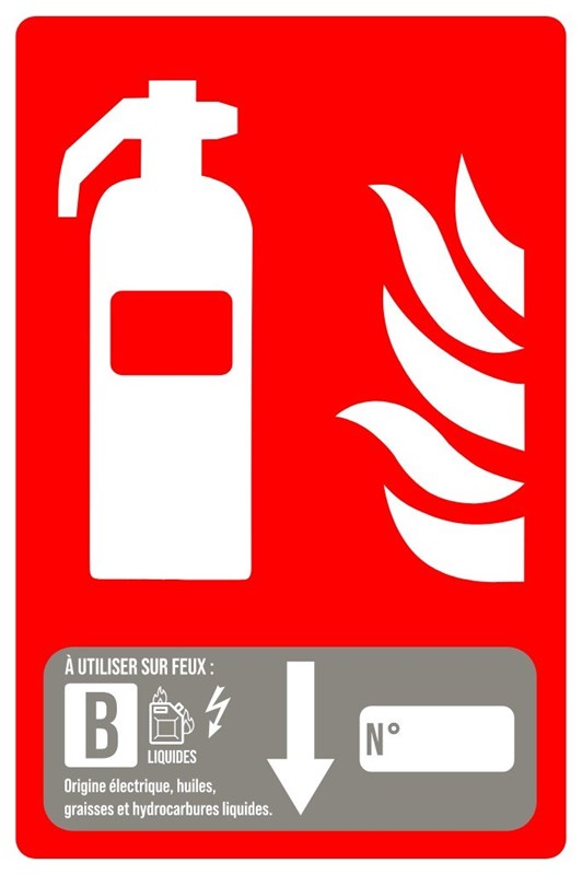 Extincteur type B, avec flèche