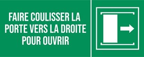 Faire coulisser vers la droite pour ouvrir - Pictogramme