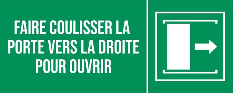 Faire coulisser vers la droite pour ouvrir - Pictogramme