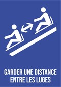 Garder une distance entre les luges - Pictogramme