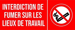Interdiction de fumer sur les lieux de travail - Pictogramme