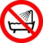 Ne pas utiliser près d'une baignoire