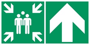 Point de rassemblement flèche droite haut - Pictogramme
