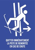 Quitter immédiatement la piste de remontée en cas de chute - Pictogramme