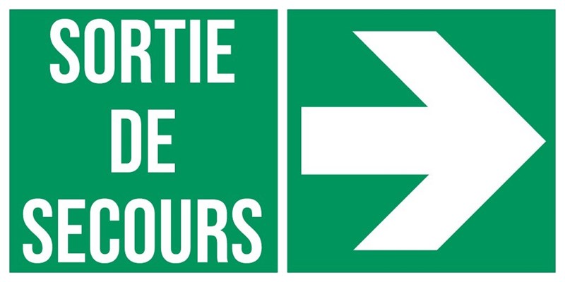 Sortie de secours flèche droite