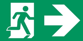 Sortie de secours flèche droite - Pictogramme