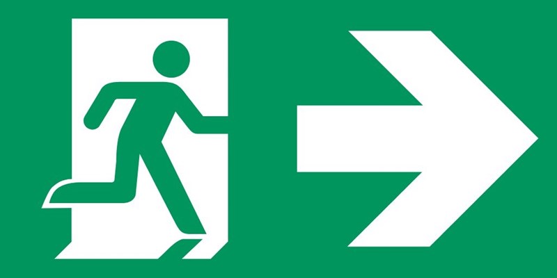 Sortie de secours flèche droite - Pictogramme