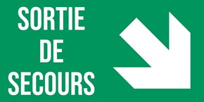 Sortie de secours flèche droite bas