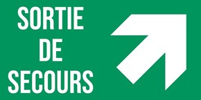 Sortie de secours flèche droite haut