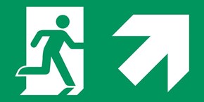 Sortie de secours flèche droite haut - Pictogramme