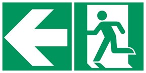 Sortie de secours flèche gauche - Pictogramme