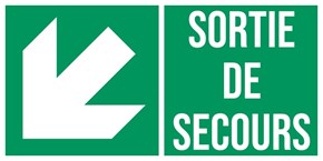 Sortie de secours flèche gauche bas
