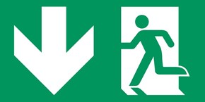 Sortie de secours flèche gauche bas - Pictogramme