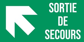 Sortie de secours flèche gauche haut