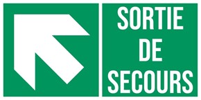 Sortie de secours flèche gauche haut